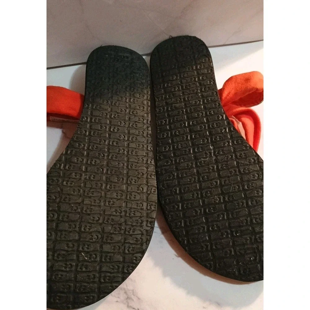 Sanuk Sling Back Sandal Yoga Orange‎ Black Size 7W